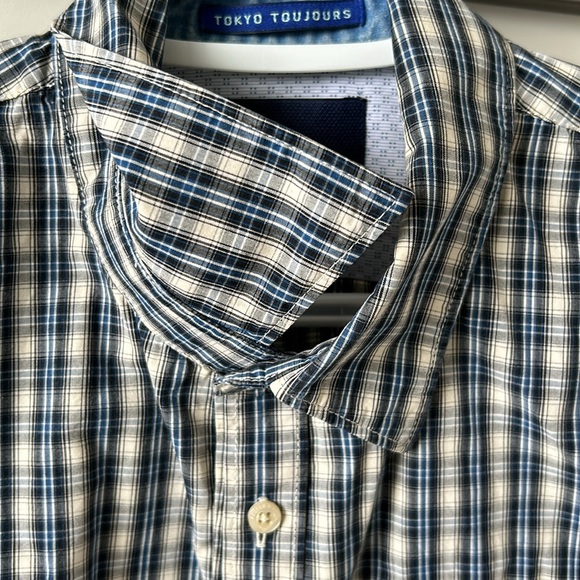 Scotch & Soda Blue Plaid Check Button-Down Casual Shirt - Medium - Picture 5 of 10
